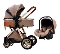 Poussette Pliante - Multifonction - Kaki - 3 En 1 - Ergonomique - Aluminium Durable