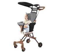 Poussette portable pour tout-petit, compacte et légère, poussette pliable avec auvent solaire, design cabine d'avion, rangement facile de la voiture, conduite fluide, 1 lot, 52 x 41 cm
