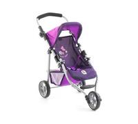 Poussette Poupee 3 Roues Sport Princesse, Violet - Pliable, poignee reglable 33-62cm - Jogger 70x33x62cm - Set Jouet Poupon et Carte