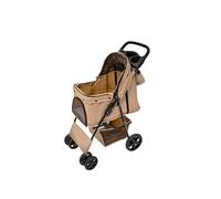 Poussette pour Animal de Compagnie - Beige - Chien - Extérieur - 15 kg max - Cadre en acier robuste