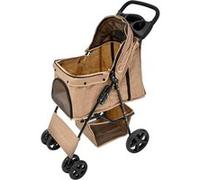 Poussette pour Animal de Compagnie - Beige - Chien - Extérieur - 15 kg max - Cadre en acier