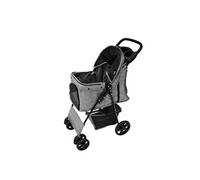 Poussette pour Animal de Compagnie - Gris - Extérieur - Cadre en acier - Confort ultime - Jusqu'à 15 kg