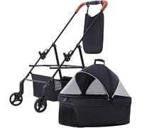 Poussette pour animal domestique, chariot pour chien, chariot de voyage, poussettes pour petits chiens, chariot amovible pour animaux de compagnie, landaus pour petits chiens et chats avec sac de po