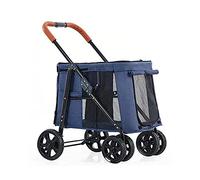 Poussette pour animal domestique, grand landau pour chien, chariot pliable pour 2 chats, poussettes pour chiens de grande et moyenne taille, poussette pour chien de voyage pour lits jumeaux ou