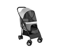 tectake® Poussette canne pour chien & chat avec Coussin amovible Poussette pliable avec tissu imperméable jusqu'à 12 kg Chariot pour chien Poussette chat Chariot pliant pour transport chat