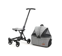 Poussette pour animaux de compagnie, chariot de promenade pour chats et chiens, support amovible avec doublure amovible, attache de sécurité, tissu Oxford ventilé facile à plier, peut contenir des a