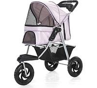 Poussette pour animaux de compagnie, chariot de transport pour animaux de compagnie, chariot de promenade pour chiens de taille moyenne et petite, voyage pliable, 3 roues, étanche, poussette pour ch