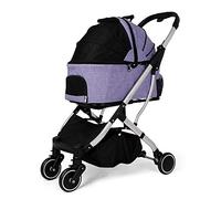 Poussette pour animaux de compagnie, chariot multifonction pour chien/chat, chariot à quatre roues/siège de voiture/nid pour animaux de compagnie avec panier de rangement pour animaux de petite et m