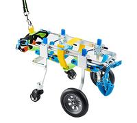 Poussette pour animaux de compagnie de poussette de chien de fauteuil roulant réglable pour animaux de compagnie, fauteuil roulant d'aide à la rééducation des jambes avant et arrière ()