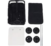 Poussette pour animaux de compagnie Multifonctionnelle Pliable 4 roues Pullable Cart portable pour le camping en plein air Noir
