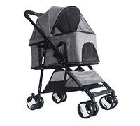 Poussette pour animaux de compagnie pour chiens de taille moyenne, poussettes pour animaux de compagnie à 4 roues de qualité supérieure pour petits chiens/chats, landau pour chien, conception d'aéra