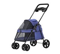 Poussette pour animaux de compagnie pour petits chiens avec porte-gobelet Poussettes pour chiens et chats Poussette pour animaux de compagnie de qualité supérieure Landaus pour chiens d'été respiran