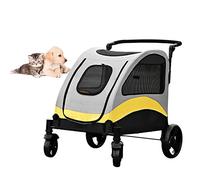 Poussette Pour Animaux De Compagnie Poussette Pour Animaux De Compagnie Moyenne Et Grande Avec Poignée Réglable Et Collection À Un Bouton Tissu En Tissu Oxford 600D Roue Universelle À 360 °