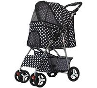 Poussette pour animaux de compagnie Poussette pour animaux de compagnie robuste de qualité supérieure pour chiens et chats de petite et moyenne taille Poussette pour chat à 4 roues Poussette pliable