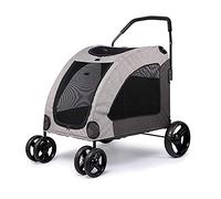 Poussette pour animaux de compagnie Poussette pour chien - Quatre roues flexibles/Étanche/Poignée réglable Poussette pliable pour animaux de compagnie grand espace pour chiens et chats par Grand