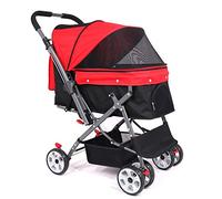 Poussette pour animaux de compagnie Poussette pour chiens de taille moyenne/petite Poussette pour animaux de compagnie à 4 roues Poussette pour chat/chien Landau pliable léger pour chiot jusqu'à 25