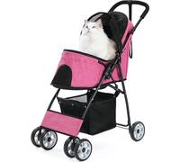 Poussette pour animaux domestiques, légère et pliable, roues pivotantes à 360 degrés, ABX0027PK, L