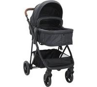 Poussette pour bébé 2 en 1 Anthracite et noir Acier