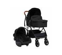 Poussette pour bébé 3 en 1 Anthracite et noir Acier