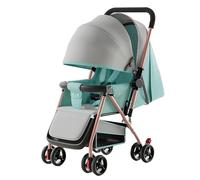 Poussette Pour Bébé - Poussette Pour Tout-petit Avec Chancelière, Habillage Pluie, Porte-gobelet Et Grand Espace De Rangement, Nouveau-né Avec Grandes Roues(Green)