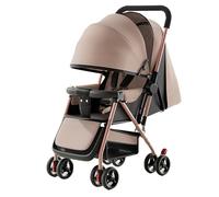 Poussette Pour Bébé - Poussette Pour Tout-petit Avec Chancelière, Habillage Pluie, Porte-gobelet Et Grand Espace De Rangement, Nouveau-né Avec Grandes Roues(Khaki)
