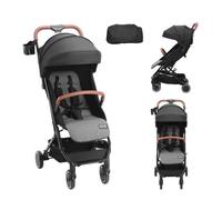 VEVOR Poussette standard pour bébé, poussette pour tout-petit avec dossier réglable 95° à 175° et repose-pieds réglable 0/90° pliable en un clic porte-gobelet sac de transport pour nouveau-né, noir