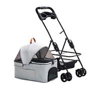 Poussette pour chat pour 2 chats, poussettes pour chiens de petite taille et moyenne, poussette pour chien avec porte-gobelet amovible, poussettes pour chien pliables avec 4 roues landau