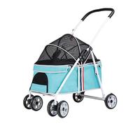 Poussette Pour Chien 2 En 1 Chariot Pliable Pour Chien Poussette Buggy Pour Chien Chat Animaux Roue Avant Pivotante 360 Degrés Charge Inférieure À 20 Kg (Color : Blue)