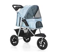 Poussette pour chien 3 roues Poussette pour animaux de compagnie pour chats/chiens Poussette de transport pour chiens de taille moyenne et petite avec de grandes roues Poussettes Landau pliable Port