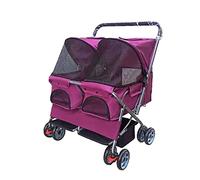 Poussette pour chien à double siège pour chiens de taille moyenne et petite, poussettes à deux places pour chiens, chats et plus encore, transport léger pour animaux de compagnie,