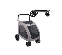 Poussette pour Chien Animaux de Compagnie 4 Roues Avec Freins Oxford Capacité 73KG