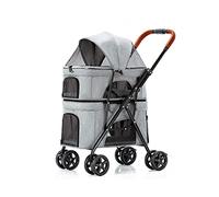 Poussette pour chien Buggy Premium Poussettes pour animaux de compagnie pour chiens chats Double couche Landau pour chien Poussette pour animaux de compagnie Poussette de voyage Chariot de transport