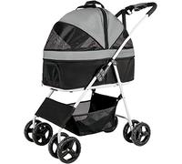 Poussette pour chien de compagnie pour chiens de taille moyenne Poussette amovible pour chien Poussette pour chien de chat de qualité supérieure avec chariot de transport amovible Pliage facile d'un