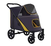 Poussette pour chien de grande taille - Poussette pour chiens de taille moyenne et grande - Poussette à 4 roues - Sac de transport pour jumeaux, chats et plus encore - Poussette pour chien et chat