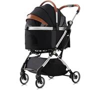 Poussette pour chien de petite et moyenne taille / 2 chats - Poussette séparable pour chat avec housse de pluie - Support en aluminium - Poussette de transport pratique et confortable pour chien