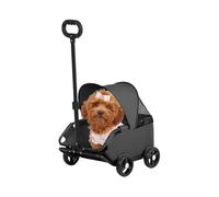 Poussette pour chien de qualité supérieure avec pneus gonflables Oxford 3 en 1 - Poussette de rechange avec suspension et protection contre la pluie - Pneus à air silencieux pour route asper et