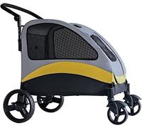 Poussette pour chien de qualité supérieure pour chiens de taille moyenne et grande, poussette pliable pour animaux de compagnie, pour chats handicapés, chiens, landau pour chien à 4 roues, chariot d