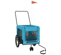 Poussette pour chien en tissu Oxford et fer - Remorque de vélo légère pour chien, bleu et noir, robuste et durable, idéale pour les activités de plein air
