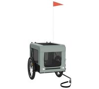 Poussette pour chien en tissu Oxford et fer - Remorque de vélo légère pour chien, gris et noir, robuste et durable, idéale pour les activités de plein air