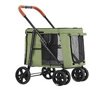 Poussette pour chien - Grande poussette de luxe pour chien - Grande poussette pliable - Porte-poussette de qualité supérieure - Équipement pour animaux de compagnie - Poussette à 4 roues - Poussette