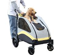 Poussette pour chien, grande taille, design pliable, GRIS
