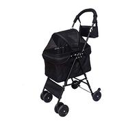 Poussette pour chien Landaus pour chiens Poussettes pour petits chiens Poussette pour animaux de compagnie confortable et de grande qualité pour chats/chiens Gérez facilement diverses surfaces routi