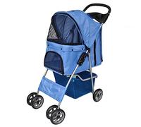 Poussette pour Chien Pliable, Buggy pour Chien Chariot pour Animaux de Compagnie Poussette pour chiens Bleu