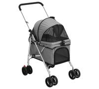 Poussette pour Chien Pliable, Buggy pour Chien Chariot pour Animaux de Compagnie Poussette pour chien pliante Gris 76x50x100 cm Tissu Oxford