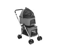 vidaXL Poussette pour chien pliante à 2 niveaux Gris 83x48x97 cm 172205