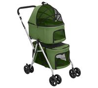 vidaXL Poussette pour chien pliante à 2 niveaux Vert 83x48x97 cm 172207