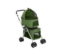 Poussette pour chien pliante à 2 niveaux Vert 83x48x97 cm