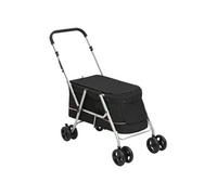 Vidaxl Poussette Pour Chien Pliante Noir 100x49x96 Cm Tissu De Lin