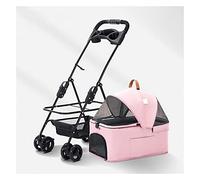 Poussette pour chien pour chiens de taille moyenne et grande, poussette pour animaux de compagnie, chiens et chats, 4 roues pliables et détachables, légères, poussette pour chiot, poussette jusqu'à