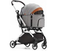 Poussette pour chien pour chiens de taille moyenne, landaus séparables pour petits chiens moyens/2 chats, chariot de transport pour animaux de compagnie, support en aluminium, chariot de voyage avec